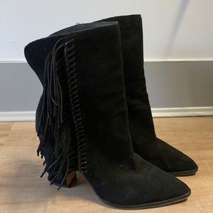 Dolce Vita Fringe Suede Booties, women’s size 9.5